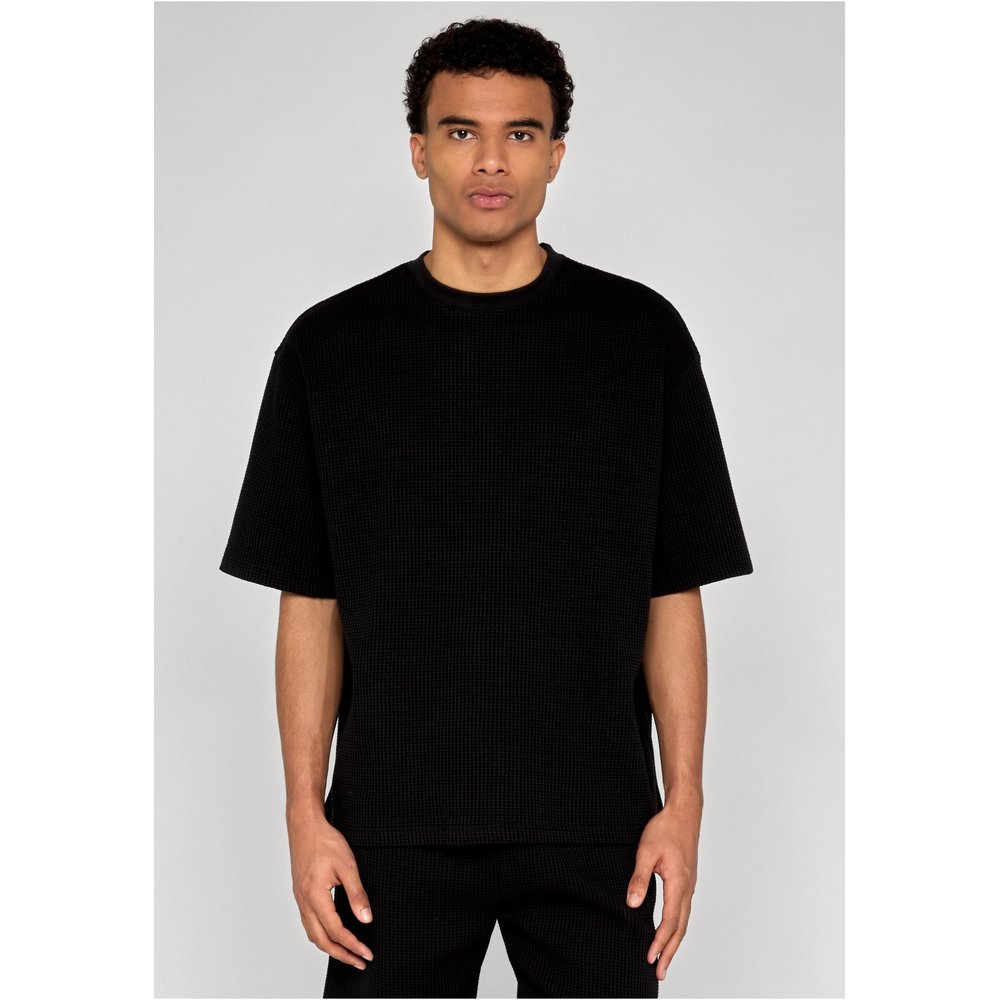 Urban Classics - Thermal Waffle Herren TShirt - Schwarz